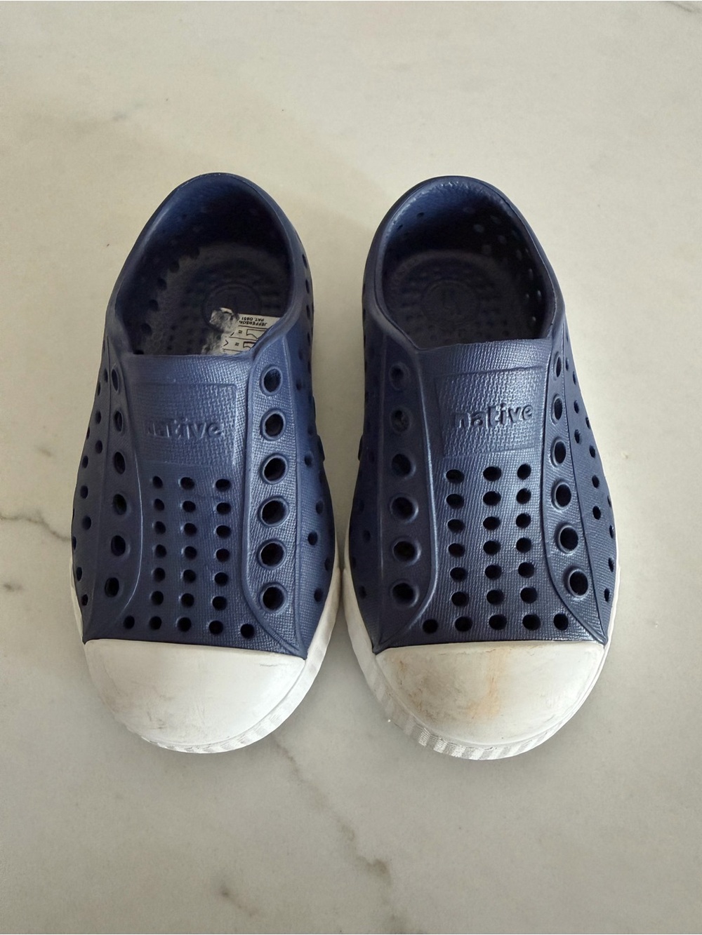 Native Shoes Jefferson Baby/ Toddler Slip-on Shoe Regatta Blue Shell White Sz 6 - Picture 3 of 7